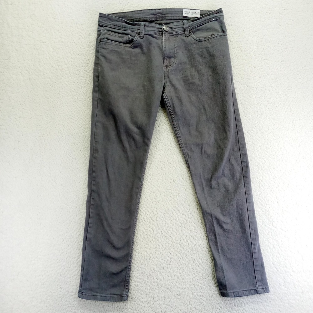 DENIM CO Skinny‎ Jeans Men Grey W32 L30 Cotton Blend Stretch Casual Pants